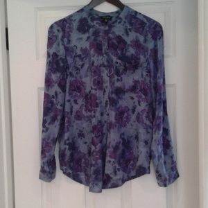 Lucky  Brand blouse purple floral size Sm